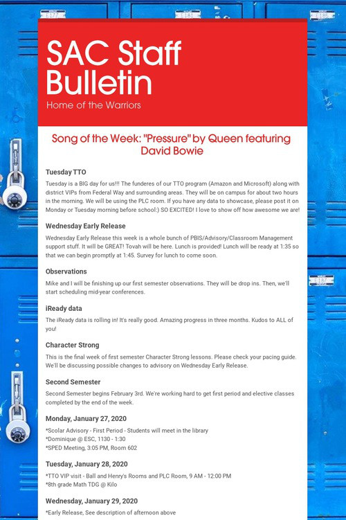 SAC Staff Bulletin