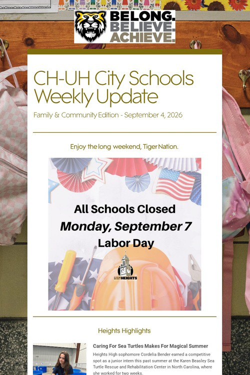 CH-UH City Schools Weekly Update