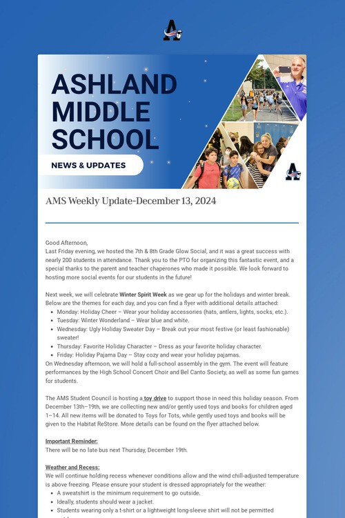 AMS Weekly Update