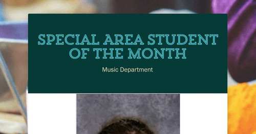Special Area Student of the Month