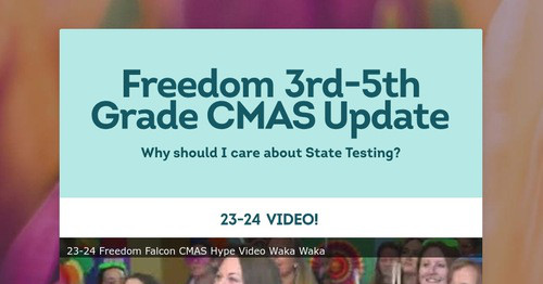 Freedom 3rd-5th Grade CMAS Update