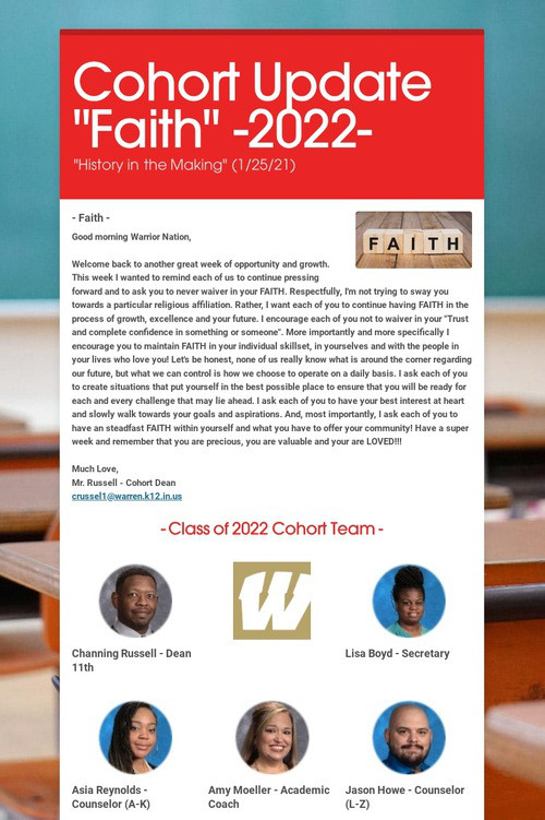 Cohort Update "Faith" -2022-