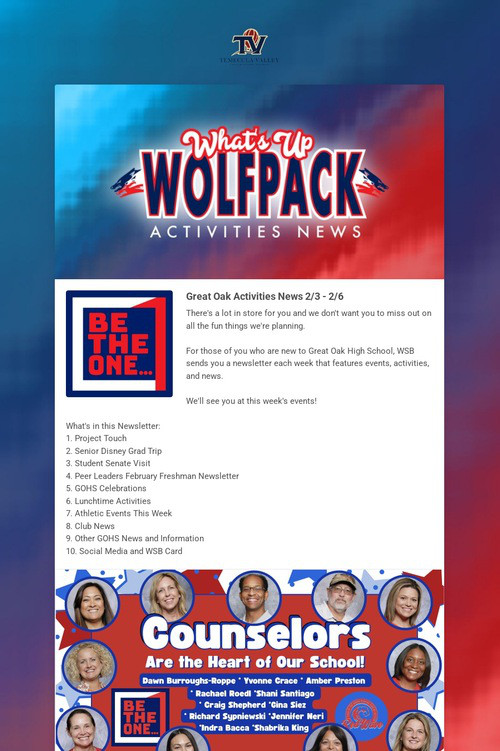 What's Up Wolfpack   2/3 - 2/6