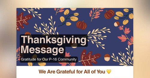 Thanksgiving Message