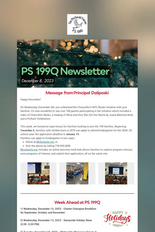 PS 199Q Newsletter