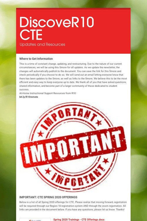 DiscoveR10 CTE