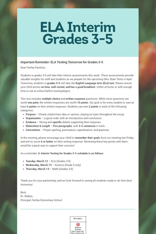 ELA Interim Grades 3-5