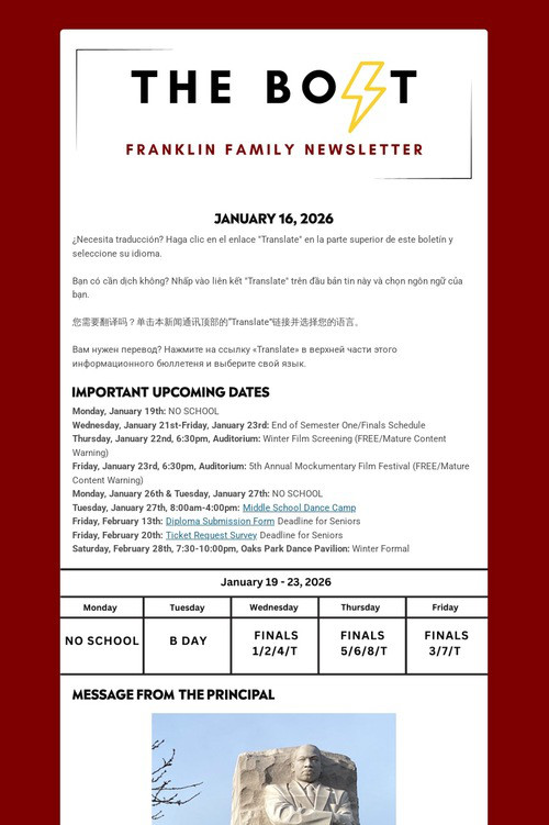 Weekly Family Newsletter