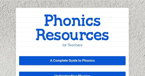 Phonics Resources