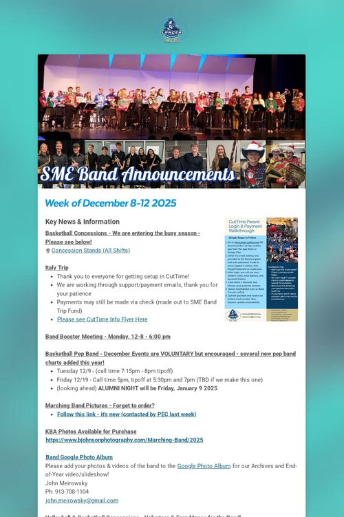 SME Band Announcements