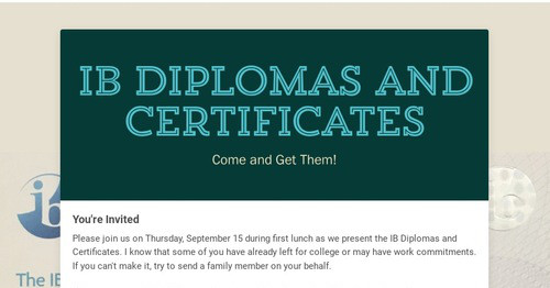 IB Diplomas and Certificates