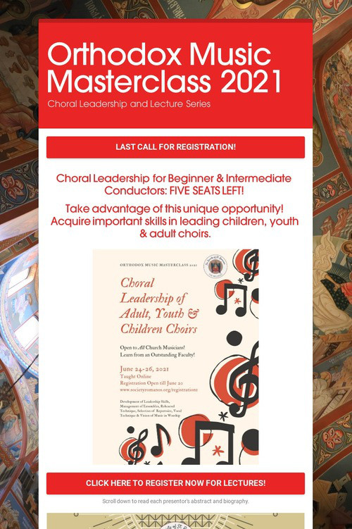 Orthodox Music Masterclass 2021