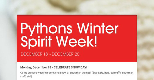 Pythons Winter Spirit Week!