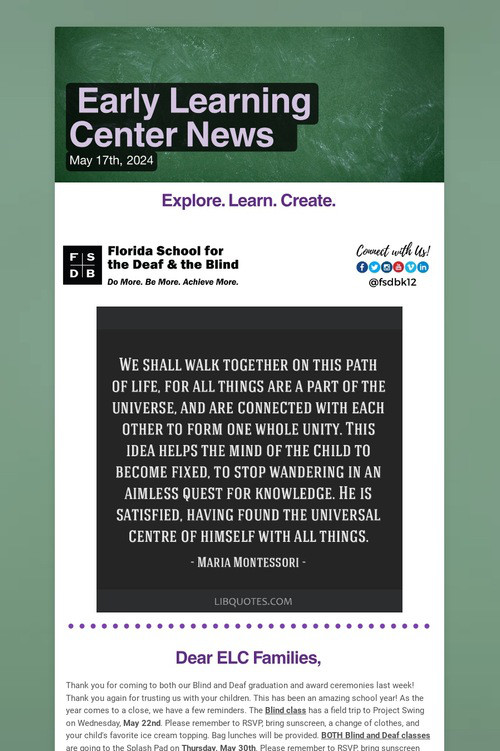Early Learning Center News