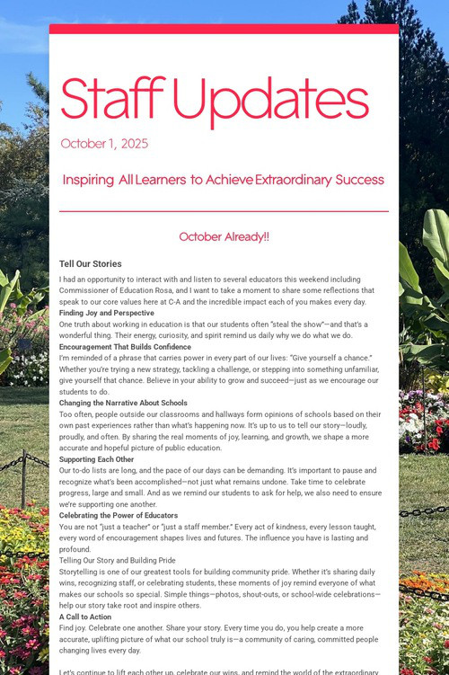 Staff Updates