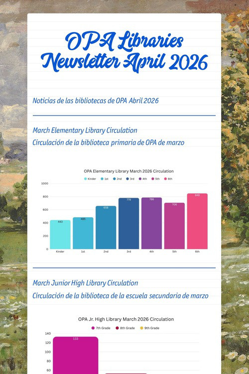 OPA Libraries Newsletter April 2026