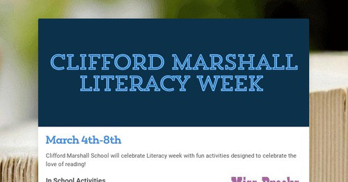 Clifford Marshall Literacy Week