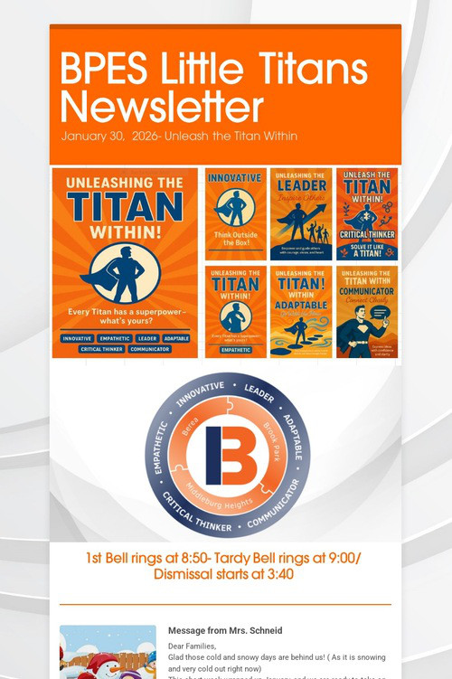 BPES Little Titans Newsletter