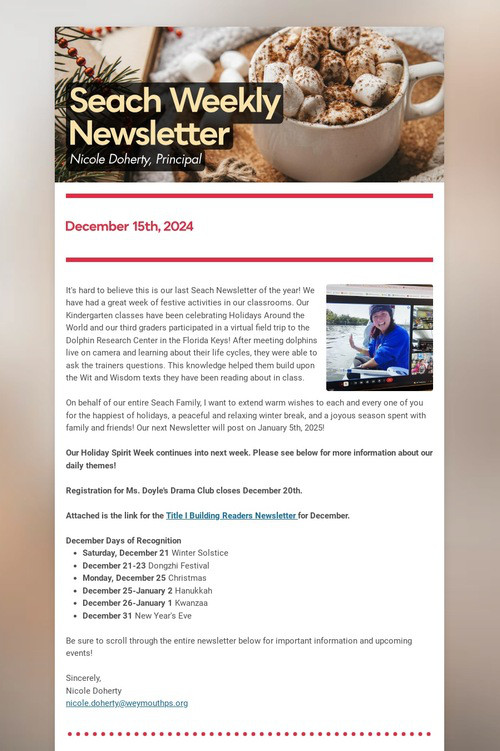 Seach Weekly Newsletter