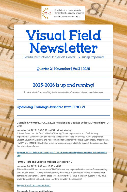 Visual Field Newsletter