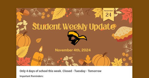 Student Weekly Update