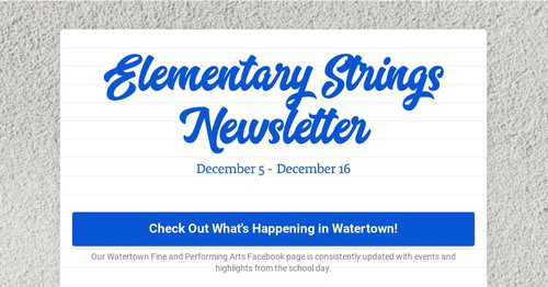 Elementary Strings Newsletter