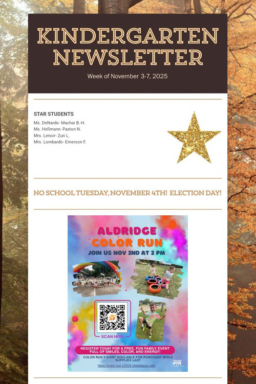 Kindergarten Newsletter