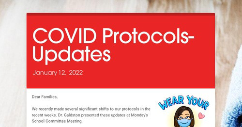 COVID Protocols- Updates