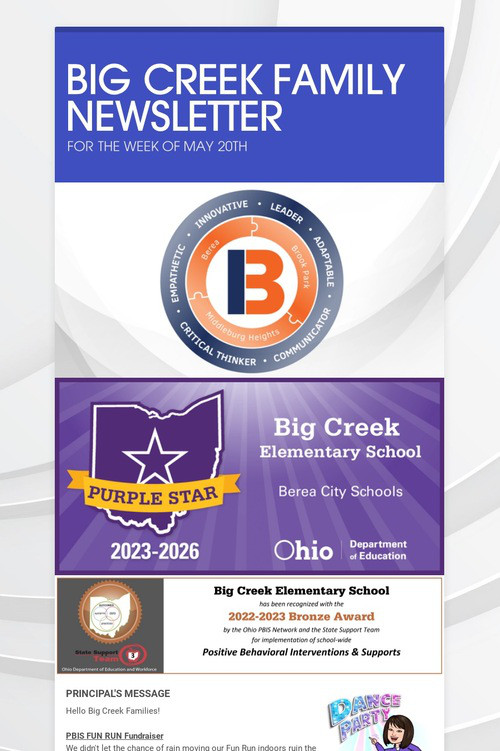 BIG CREEK FAMILY NEWSLETTER