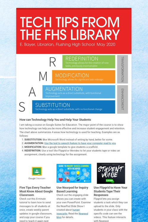 TECH TIPS FROM THE FHS LIBRARY