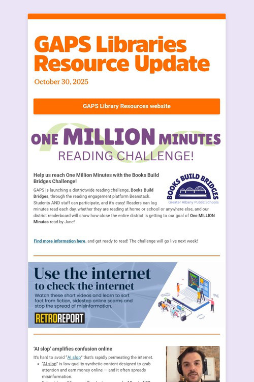 GAPS Libraries Resource Update