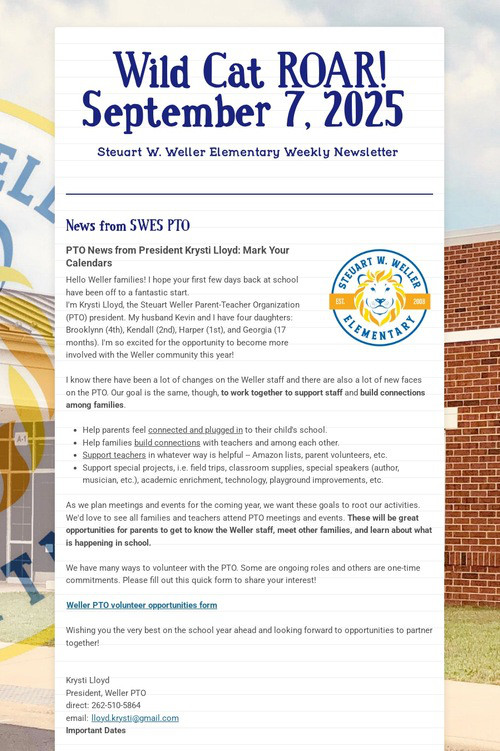 Wild Cat ROAR! September 7, 2025