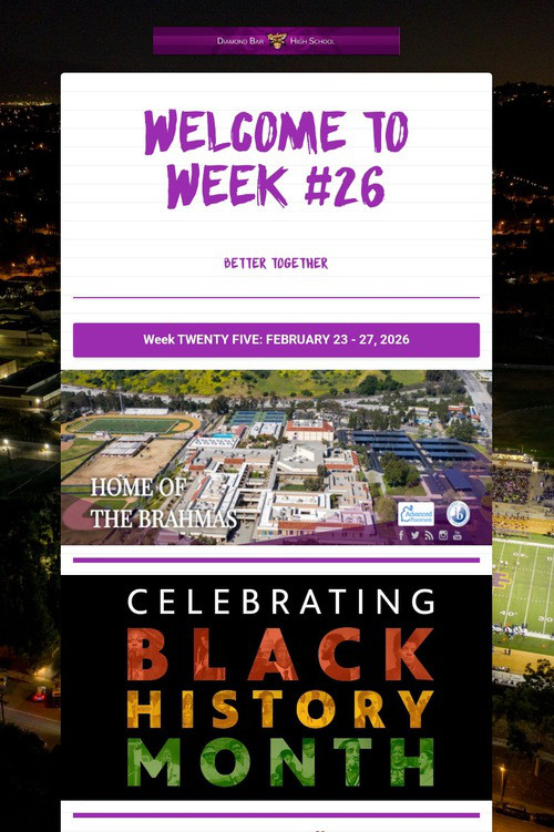 Welcome To Week #26