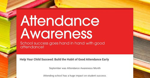 Attendance Awareness | Smore Newsletters For Education