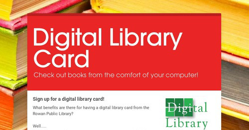 Library Inogration Card Digital Design newsletters to spread the word online | Smore