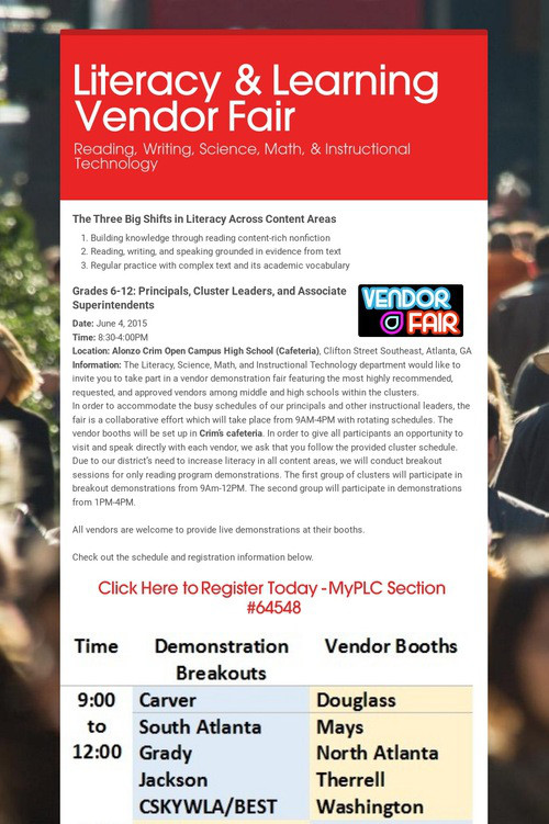 Literacy & Learning Vendor Fair