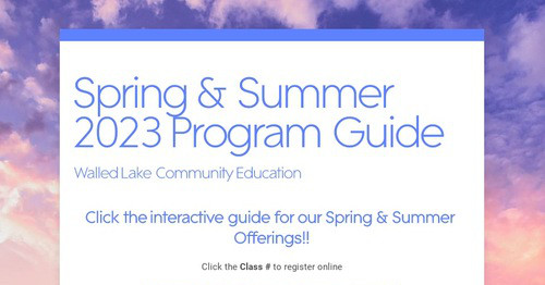 Spring & Summer 2023 Program Guide