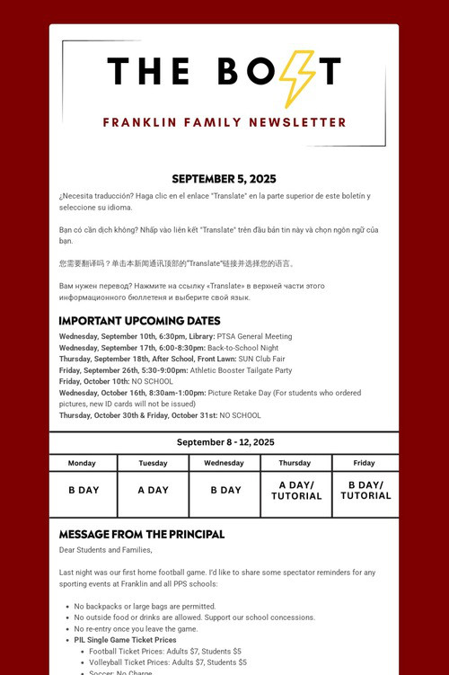 Weekly Family Newsletter