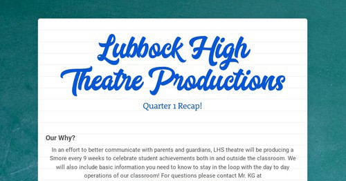 Lubbock High Theatre Productions
