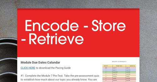 Encode - Store - Retrieve | Smore Newsletters