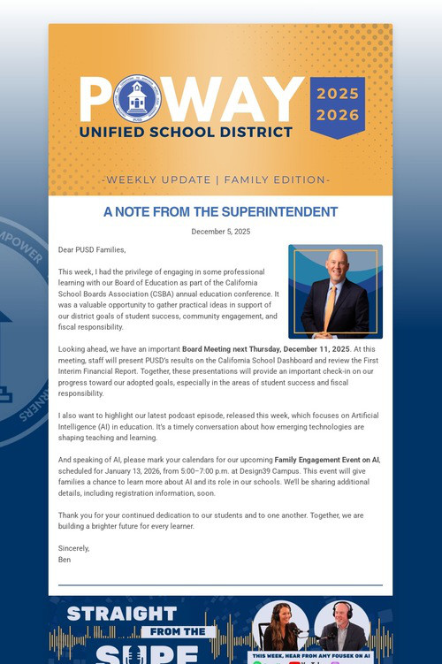 Superintendent's Weekly Update