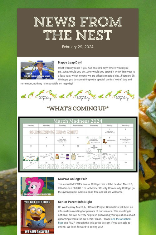 News from the Nest