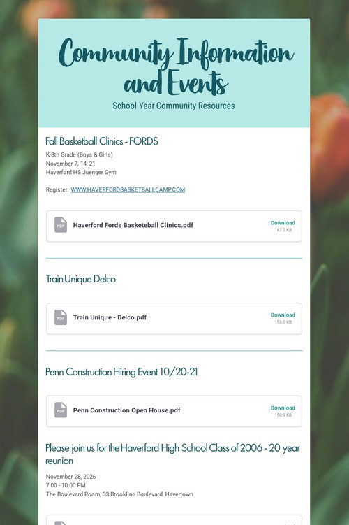 Community Information and Events