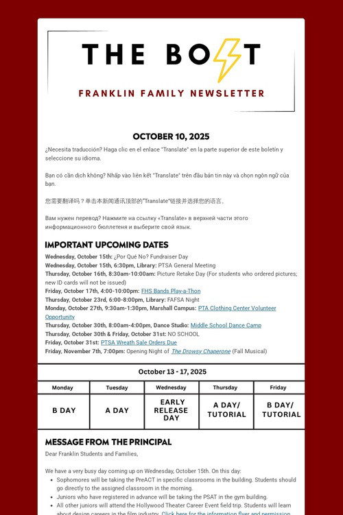 Weekly Family Newsletter