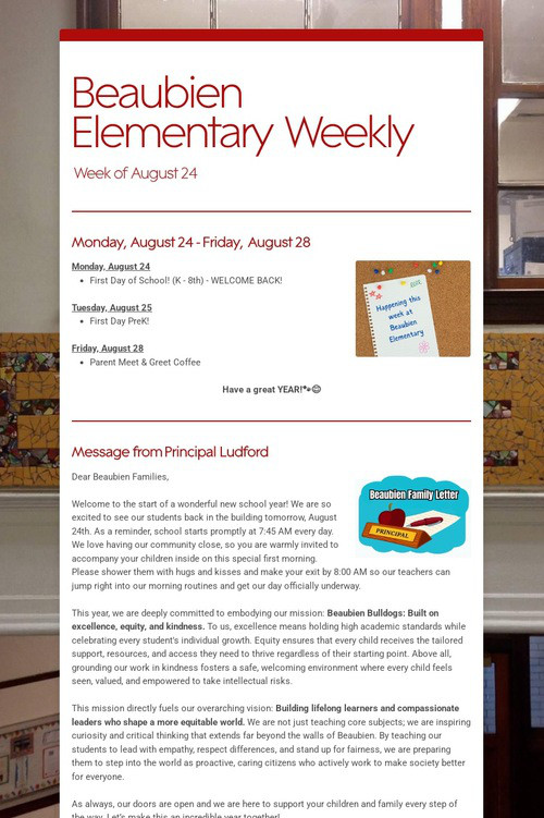 Beaubien Elementary Weekly