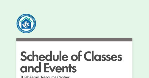 Schedule of Classes and Events