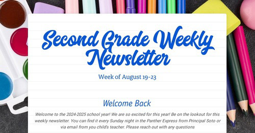 Second Grade Weekly Newsletter