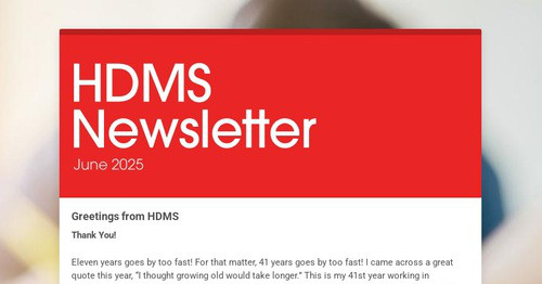 HDMS Newsletter