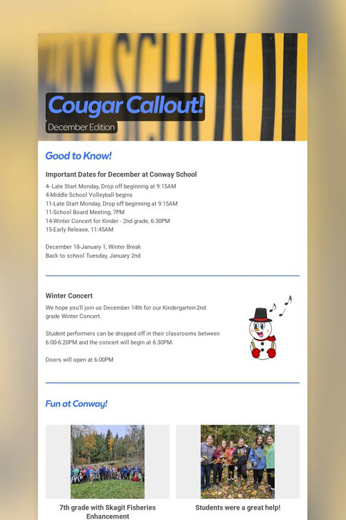 Cougar Callout!