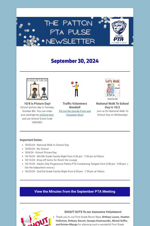 Patton PTA Pulse Newsletter